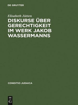 cover image of Diskurse über Gerechtigkeit im Werk Jakob Wassermanns